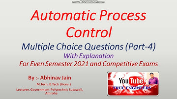 Automatic Process Control// MCQ Part -4//With Explanation in Hindi//BTEUP Exam & Competitive Exams