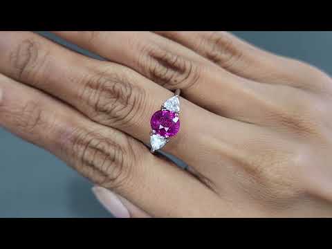 Unheated sapphire Vivid Pink oval cut 2.05 carats, Madagascar Video  № 1