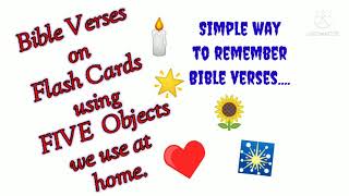 Bible verses on Flash Cards using Objects/ Crafts for kids/ Easy way to teach bible verses to kids