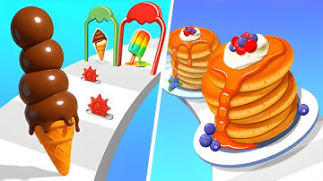 Stacky Ice Cream Runner VS Pancake Run - All Levels Gameplay Android iOS Ep/28