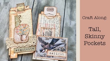 Tall, Skinny Pockets for Junk Journals, Craft with Me, Pink Monarch Prints, March Subscription Kit
