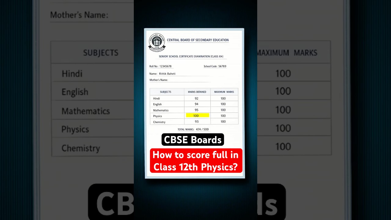 How to score full Marks in Class 12 Physics? | CBSE Boards 2026 
