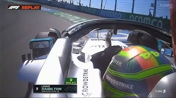 Hamilton almost loses it at the banking Dutch GP