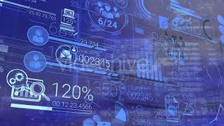 Corporate Infographic And Financial Data On A Blue Background | Motion Graphics - Envato elements