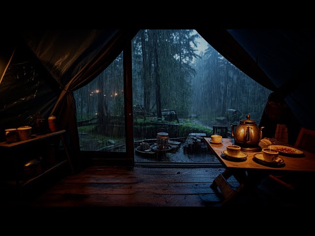 Camping Rainy Day | Deep Sleep With Heavy Rain And Thunder In The Forest | Rain Sounds For Sleeping class=