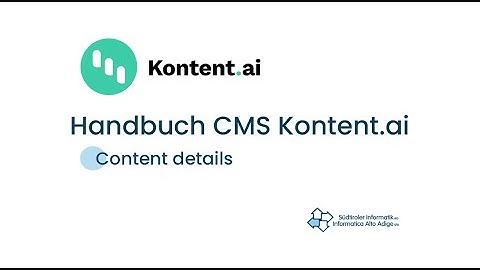 CMS Kontent.ai: Content details