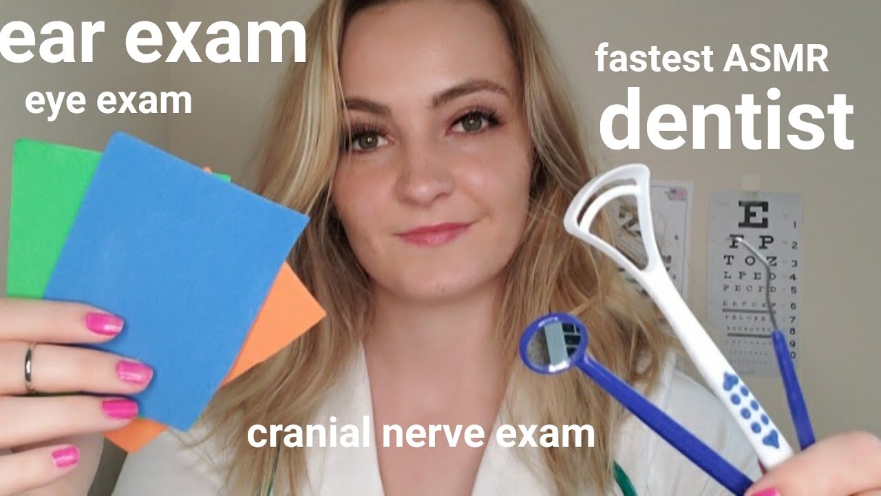 FASTEST ASMR Cranial Nerve Exam, Eye Exam, Dentist, Ear exam ROLEPLAY