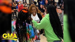 Students fake an argument to surprise principal for her birthday l GMA