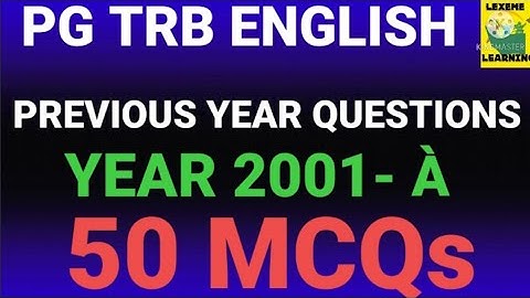 TRB-previous year questions  2001