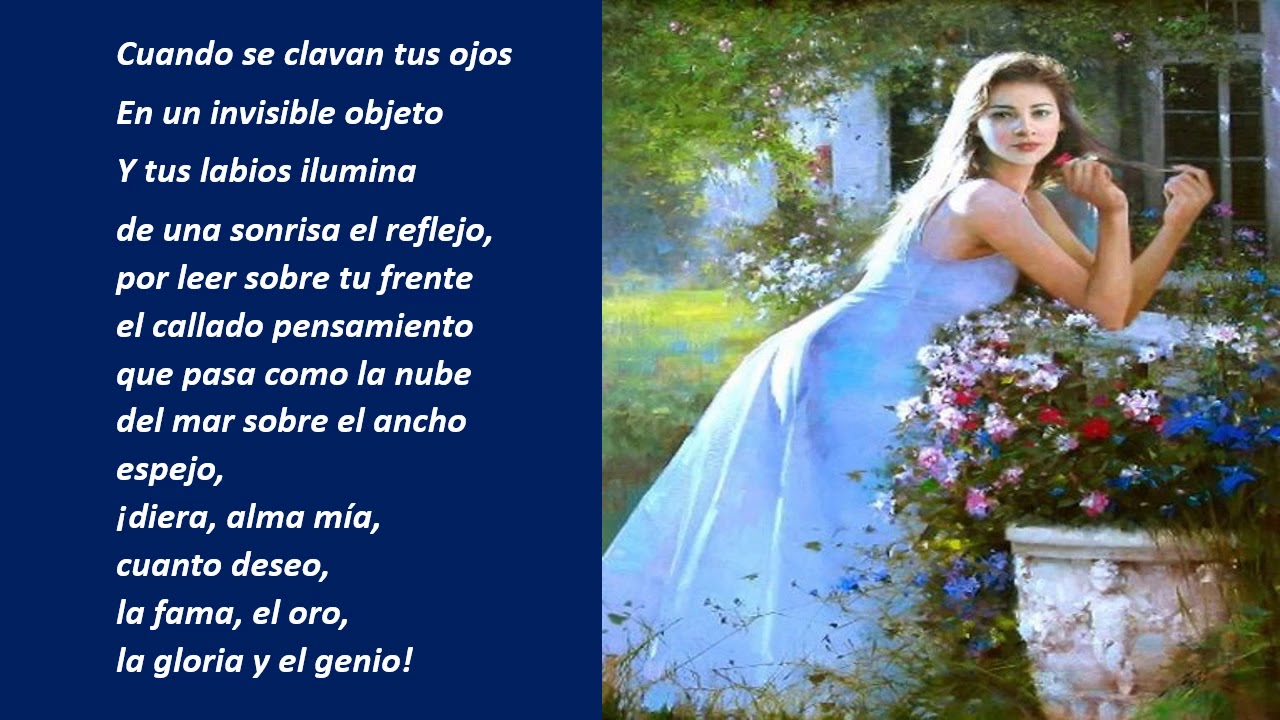 POESÍA Gustavo Adolfo Becquer Cuando en la Noche - YouTube