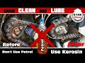 Motorcycle Chain Clean and Lubricate Using Kerosene and Motul Lube C2 - Bikes & More