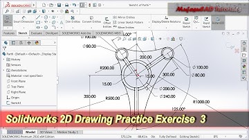 Solidworks 2D Drawing Practice Tutorial | Basic Exercise 3
