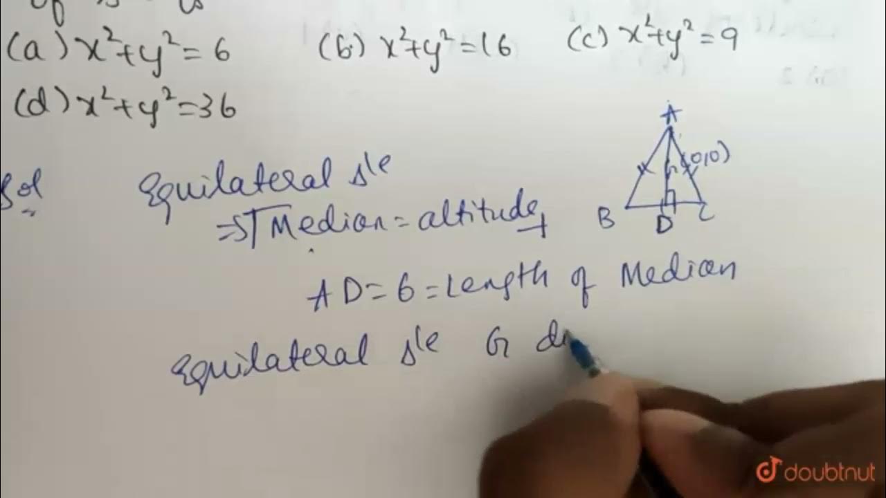 The centroid of an equilateral triangle is (0, 0) and the length of the