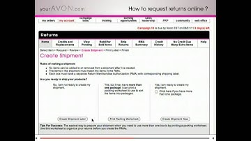 Avon.. How to Do Returns