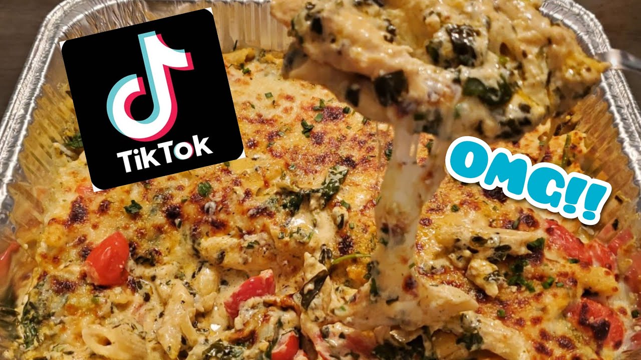 Spinach Dip Pasta Bake 💯🍝 VIRAL Tik Tok Recipe YouTube