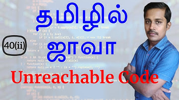 Java in Tamil - Unreachable Code Error in Java - Java Training in Chennai - Payilagam