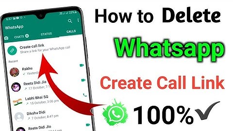 Whatsapp Create Call Link Kaise Delete Kare | How to Delete Whatsapp Create Call Link 100%