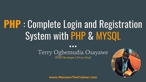 PHP - Complete Login and Registration System - (Registering Users  - 5 of 48)