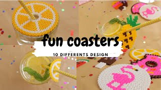 #اصنعهاـبنفسك |perler beads | قاعدات أكواب و زينة مصاصات | DIY easy coasters