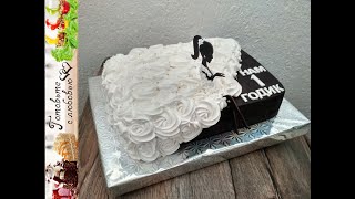 Украшение торта с силуэтом девушки / Black cake with girl silhouette