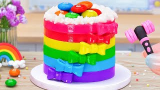 Yummy Rainbow Cake Decorating Bow Fondant 🍭 How To Make Fondant Rainbow Cake 🌈 Petite Baker Making