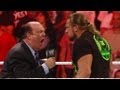 Paul Heyman accepts Triple H's SummerSlam challenge: Raw, July 23, 2012