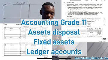 Grade 11 Accounting Term 1 | Ledger accounts | Assets disposal | Fixed assets