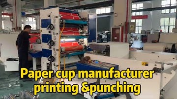 Paper cup manufacturer flexo printing and punching machine glass fans making