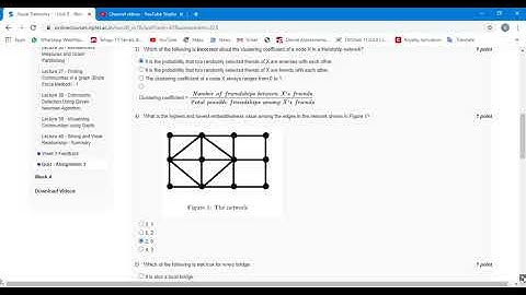 Social Networks Nptel Course Week 3 Assignment Answers