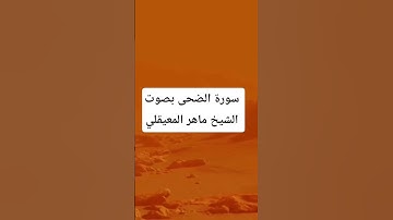 سورة الضحى بصوت الشيخ ماهر المعيقلي #allah #اكسبلور #المصحف #ترند #dosa #لايك #duet #حالات_واتس