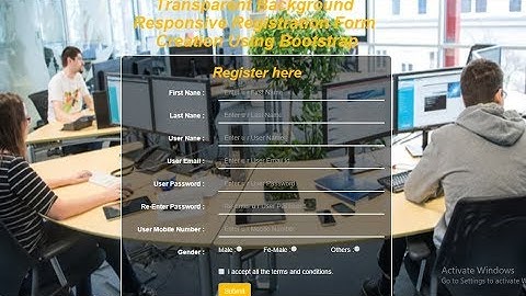 Responsive Registration Form With Transparent Background in Bootstrap