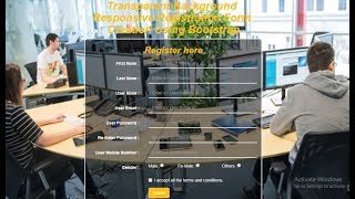 Responsive Registration Form With Transparent Background in Bootstrap
