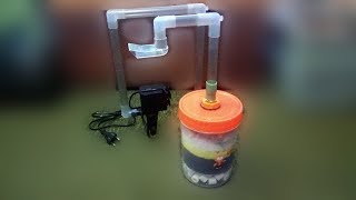 How to build DIY external filter media from plastic jar and submersible pump