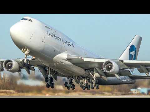 60 MINUTES PURE AVIATION - Boeing 747, B767 ... Cargo Planes at Liege (4K)