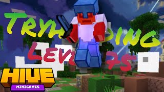 TRYHARDING - Grinding to SkyWars level 75| Ep. 1 (Minecraft Bedrock Hive)
