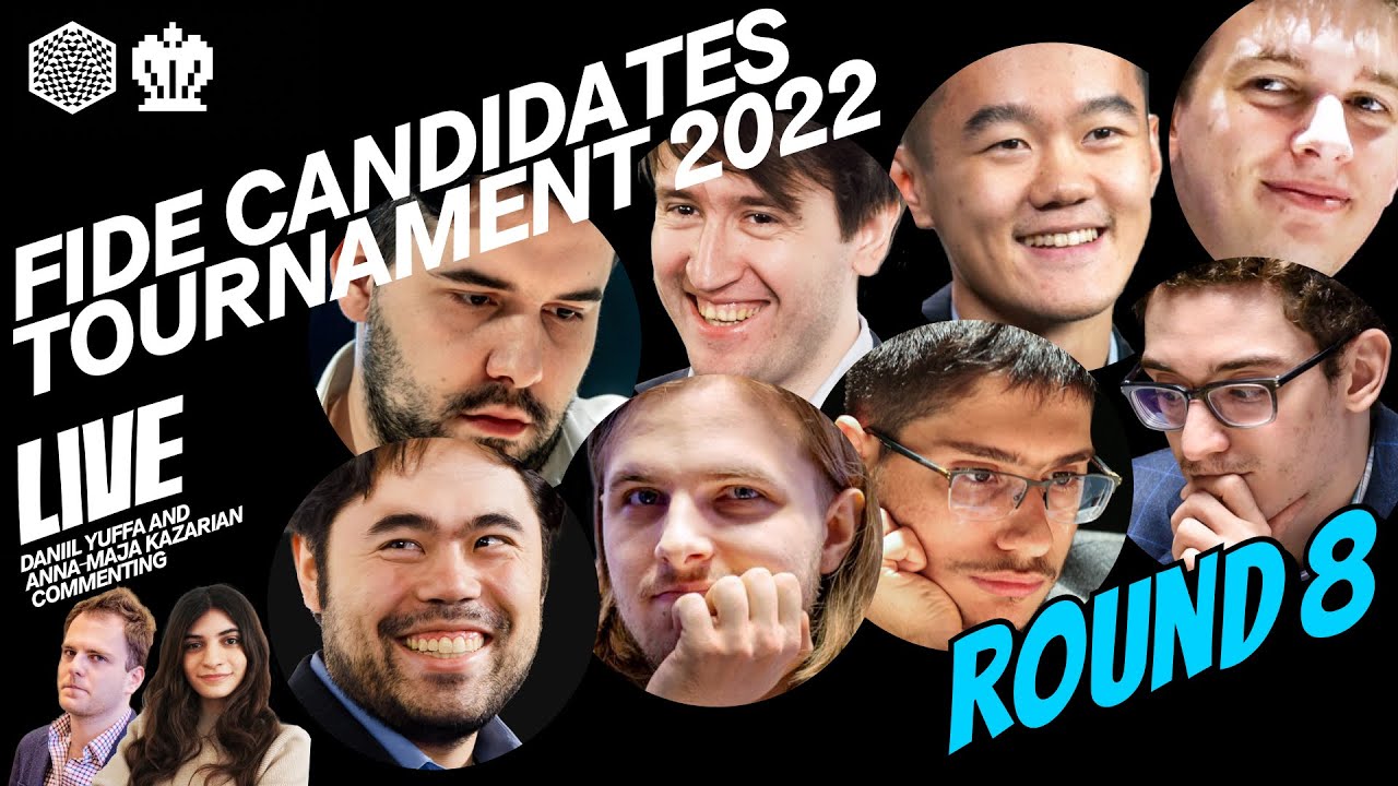 Standings Results FIDE Candidates Tournament 2022 (Round 8) with Nakamura,  Firouzja and Duda! 