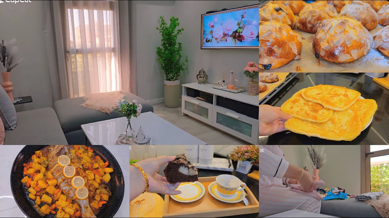 روتين الطاقة الإيجابية والراحة النفسية🏡تنظيف وتعطير✅️اقتراح للكوتي❤️وصفات سهلة