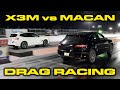 Bmw x3m contre porsche macan turbo drag racing 14 mile