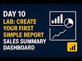 Day 10 – Lab: Create Your First Simple Report | Sales Summary Dashboard #powerbi #powerbidesktop