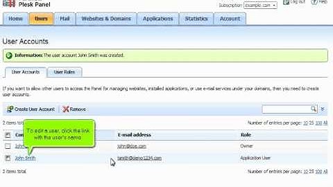 PLESK (7) - How to create and manage User Accounts in PLESK