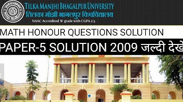 Tmbu part-3 paper-5 objective solution math honour 2009 BY-Professor