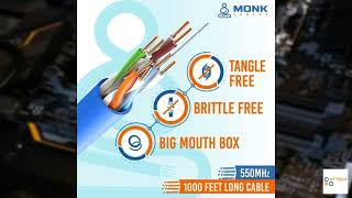 Review - MONK CABLES | CAT6 Plenum Cable 1000ft | UTP, 23AWG, 550MHz | DSX-8000 Certified