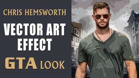 Chris Hemsworth vector art effect gta look