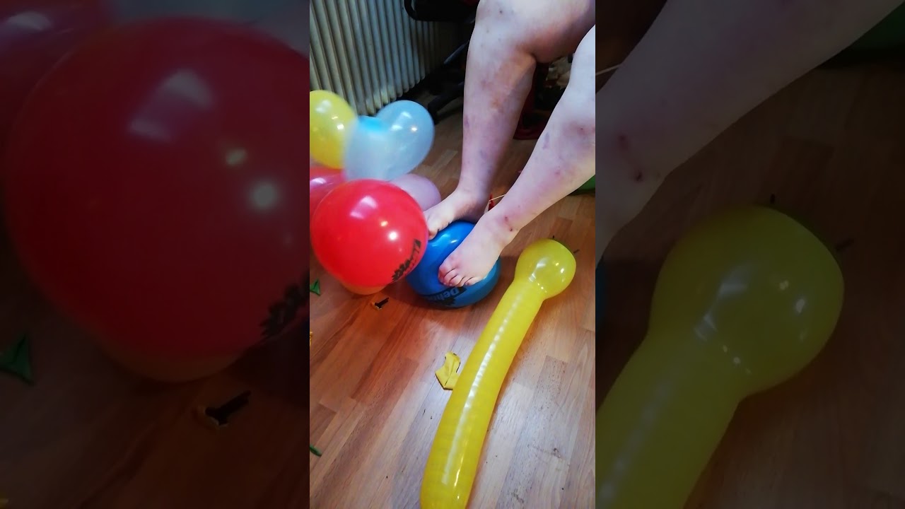 Popping Balloons with Feet Teil 2 YouTube