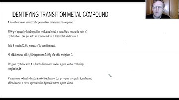 Identifying Transition Metal Compounds | Exam Question
