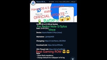 Best user experience Stable Android 11 Havoc OS 4.5 Official Update For Vince