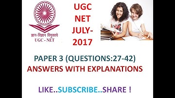 5 NOVEMBER 2017 UGC NET PAPER 3 SOLVED PAPER WITH EXPLANATIONS