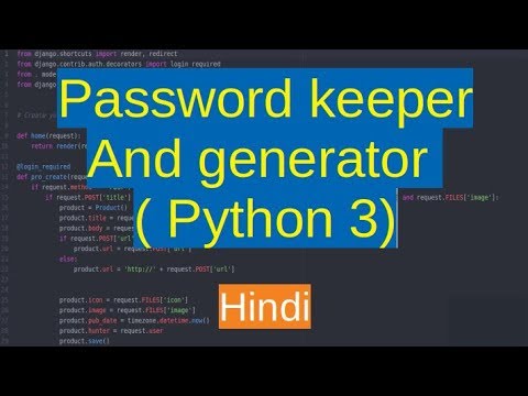 92. Creating password generator and keeper | Python in Hindi - YouTube
