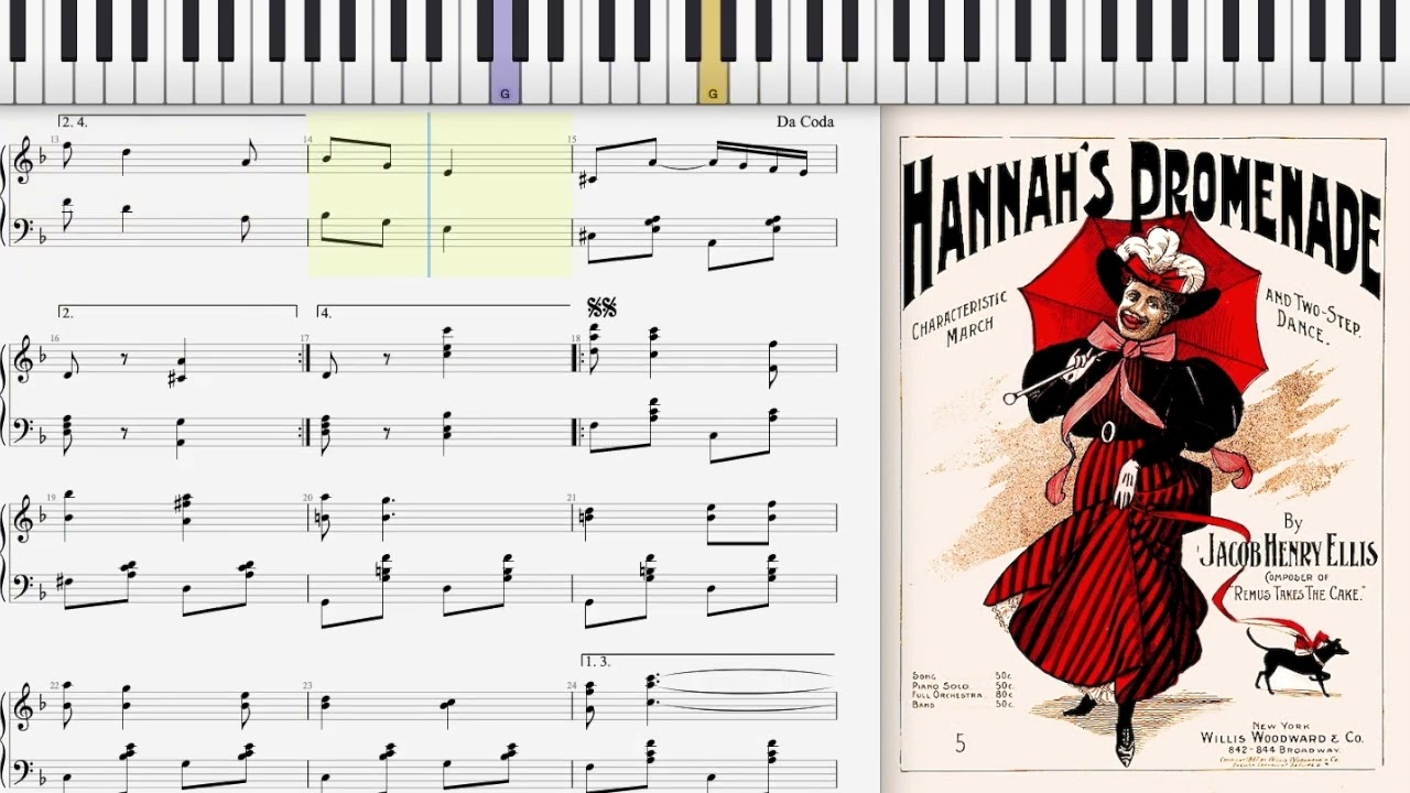 Hannah's Promenade by Jacob Henry Ellis (1897, Ragtime piano)