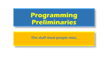 Programming Preliminaries for programming beginners 2017